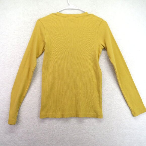 Carhartt‎ Shirt Womens Size Small Yellow Ribbed Long Sleeve Henley Gorpcore - Picture 4 of 11